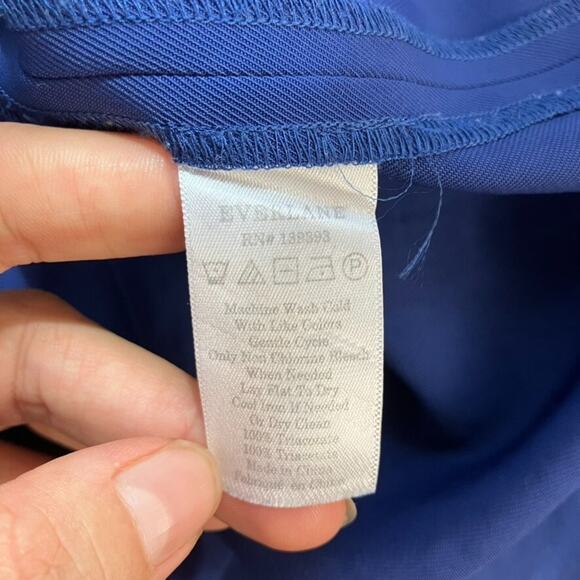 Everlane Japanese Goweave Tank Wrap Dress Size 14 Blue Wedding Minimalist - Picture 7 of 8